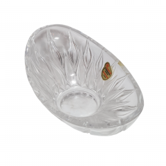 Салатница винтажная Joska / Waldglashutte Bodenmais большая, хрусталь, 21 х 12 см, Германия, 1960-70гг.