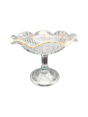 Фруктовница винтажная средняя Im Stil Walther Glas с объемным декором, стекло, 18 х 23.5 см, Германия, 1970-80гг.