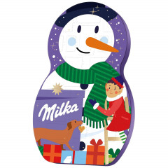 Milka Adventskalender 2STK Авдент-календарь 2025 Снеговик, 24 сладких сюрприза, ‎28см x 43см, 2 штуки 213 грамм 