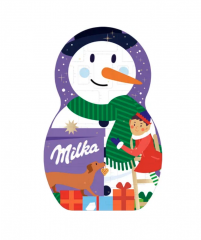 Milka Adventskalender 2STK Авдент-календарь 2025 Снеговик, 24 сладких сюрприза, ‎28см x 43см, 2 штуки 213 грамм 