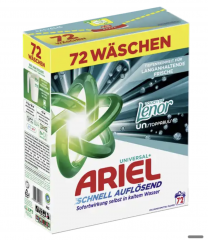 Ariel Vollwaschmittel Pulver Touch of Unstoppables Grobpackung 72WL, Стиральный порошок с ароматом Lenor Unstoppables, 72 загрузки