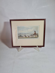 Картина винтажная J Gray "Старый и новый Юнгфернштиг", Гамбург, 20,5 x 24,5 см, Германия, 1977г.