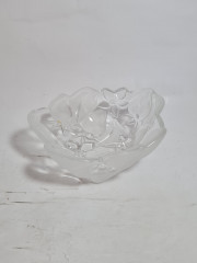 Салатница винтажная Im Stil Nieman, объемный декор, прессованное стекло, 19 см, Германия, 1960-70гг.