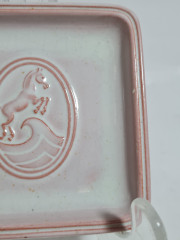 Тарелка декоративная винтажная Robwog Karlsruhe с изображением лошади, керамика, 9 х 9 см, Германия, 1960-70гг.