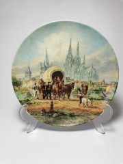 Furstenberg, Коллекционная Тарелка, ограниченный тираж, репродукция картины Герберта Изенберга &quot;У Кёльнского Собора&quot;, 20см, Германия 1988г.