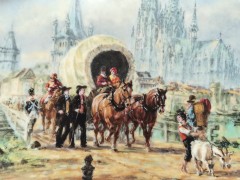 Furstenberg, Коллекционная Тарелка, ограниченный тираж, репродукция картины Герберта Изенберга &quot;У Кёльнского Собора&quot;, 20см, Германия 1988г.