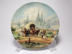 Furstenberg, Коллекционная Тарелка, ограниченный тираж, репродукция картины Герберта Изенберга &quot;У Кёльнского Собора&quot;, 20см, Германия 1988г.