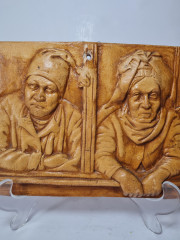 Декоративное фарфоровое панно &quot;Мужчина и женщина&quot;, 22,5см x 14,5см, Германия, 1960-70гг.