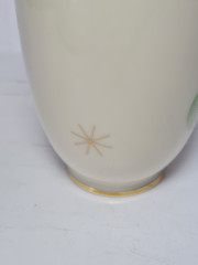 Johann Haviland Bavaria Фарфоровая ваза с зелено-золотым рисунком, 19,5 x 6,5 см, Германия, 1960-70гг.