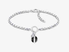 Tommy Hilfiger SS/ONYX Bracelet silver coloured SS/ONYX Браслет серебристый