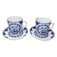 Hutschenreuther Pharisaer,  Хутченройтер Фарфоровый Кофейный набор на 2 персоны с синим декором и яхтами, для Фарисей, Германия 1969г.