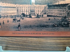 Aitzkunst Гравюра-офорт &quot;Дворцовая площадь в г. Карлсруэ, 1840г.&quot;, 22смx25.5см, Германия, 1960-70гг.