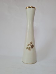 Alka Kunst Ваза с золотым ободком и цветочным рисунком в коричневых тонах, 25см, Германия, 1960-70гг.