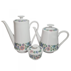 Набор для чая винтажный Winterling Roslau Bavaria с цветочным орнаментом, 2 чайника, сахарница, фарфор, Германия, 1960-70гг.