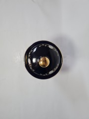 KERAMOS Сахарница "Цветы на синем фоне" с позолотой, 18.5смx12.5см, Италия, 1950-60гг.