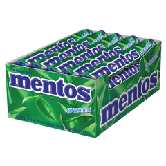 Mentos Chewy Dragees  Spearmint Ментос жевательные конфеты 14 шт. по 38 г, Мята, Коробка 40 шт. x 14 шт.