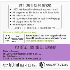 Sante Sofort glattende Nachtpflege naturliches Hyaluron &amp; Parakresse  Мгновенно разглаживающий ночной уход с натуральной гиалуроновой кислотой и паракрессом
