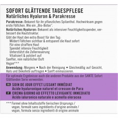 Sante Sofort glattende Tagespflege Naturliches Hyaluron &amp; Parakresse  Мгновенно разглаживающий дневной уход Натуральная гиалуроновая кислота и паракресс