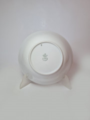 Seltmann Weiden Большое фарфоровое блюдо с бордово-позолоченным ободком, 20,5см x 6,5см, Германия, 1960-70гг.