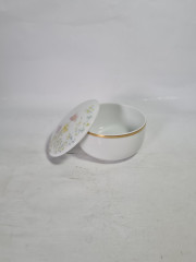 Шкатулка винтажная Tirschenreuth Bavaria с пастельным ботаническим декором, фарфор, 10 см, Германия, 1970-80гг.