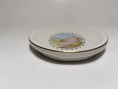 Pirken Hammer Gentlemen, Пиркен Хаммер Декоративная винтажная тарелка &quot;Возвращение домой&quot;, фактурный фарфор, 14см х 11см, Чехословакия 1950г.