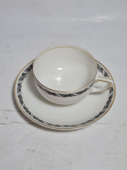 Кофейная пара винтажная Rosenthal Selb Bavaria в сине-золотистых тонах, фарфор, Германия, 1960-70гг.