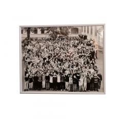 Фотография винтажная, ученики с учителем, под стеклом, 51 x 41,5 см, Германия, 1970-80гг.