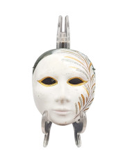 Маска декоративная винтажная Selezione, с золотисто-серебряным декором, керамика, 9 х 12 х 4 см, Италия, 1970-80гг.