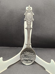 Ложка сувенирная винтажная WMF &quot;Крепость Мариенберг&quot;, олово, 19.5 см, Германия, 1988 год.