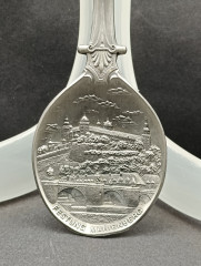 Ложка сувенирная винтажная WMF &quot;Крепость Мариенберг&quot;, олово, 19.5 см, Германия, 1988 год.