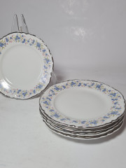 Hutschenreuther Bavaria Набор фарфоровых тарелок &quot;Незабудки&quot;, 5 шт х 15,5 x 2 см, Германия, 1960-70гг.