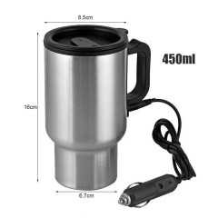Yoyaxi Yoyaxi Reise-Wasserkocher Isolierter, beheizter Reisebecher, 12-V-Autoanschluss-Flasche zum Einstecken in Tasse, Tee,Kaffee, 450 ml  Дорожный чайник Yoyaxi, изолированная дорожная кружка с подогревом, 12 В, автомобильная вилка для бутылки, чашка дл