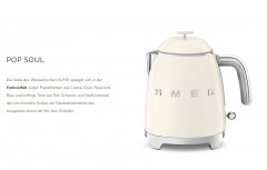 SMEG SMEG Wasserkocher SMEG Wasserkocher Edelstahl 0,8 L Fassung, 1400 W, Wasser Kocher, 1400,00 W, 360° Basis, BPA- Frei, elektrischer Wasser Kocher Klein Mini Чайник SMEG Чайник SMEG, нержавеющая сталь, емкость 0,8 л, 1400 Вт, водоварка, 1400,00 Вт, ос