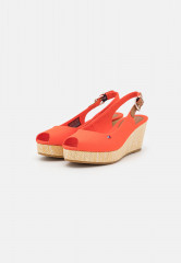 Tommy Hilfiger ICONIC ELBA SLING BACK WEDGE Platform sandals deep orange ICONIC ELBA SLING BACK WEDGE Сандалии на платформе темно-оранжевый
