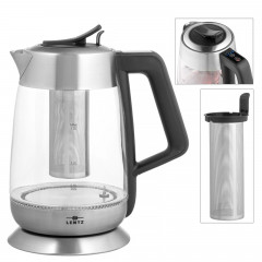 Lentz Lentz Wasserkocher LED Beleuchtung Teekocher 1,8 Liter 2200 Watt Glas-Wasserkocher  Чайник Lentz, чайник со светодиодной подсветкой, стеклянный чайник 1,8 литра, 2200 Вт.