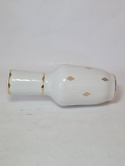 Ваза винтажная JRJS с золотистым геометричным декором и окантовкой, фарфор, 25.5 см, Германия, 1960-70гг.