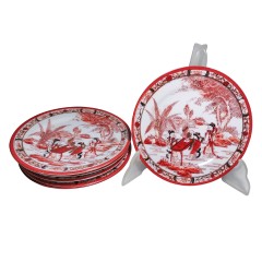 Japan porcelain, Японский Фарфор Набор из шести коллекционных тарелок &quot;Гейши&quot;, 17см х 2см