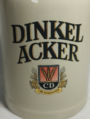 Немецкая пивная кружка винтажная Carl Dinkelacker / Rastal, в бежевых тонах, c черно-золотым логотипом, керамика, 0.5 л, 14 см, Германия, 1970-80гг.