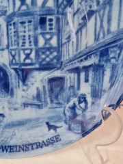 Kirner &amp; Steiner Винтажная коллекционная тарелка &quot;Нойштадт-ан-дер-Вайнштрасе&quot;, 20см, Германия, 1970г.