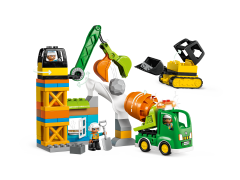 Lego Baustelle mit Baufahrzeugen Строительная площадка со строительной техникой