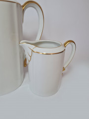 Mitterteich Набор чайный: чайник, молочник, сахарница, белый фарфор с позолоченным ободком, Германия, 1960-70гг.