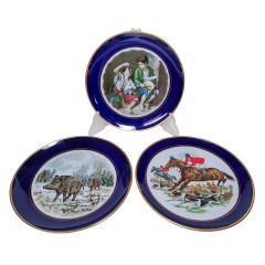 Lindner Kueps Bavaria Kobalt, Линднер Купс Бавария Коллекционная кобальтовая тарелка &quot;Мальчики, поедающие виноград и дыню&quot; 19см х 2см