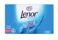 Lenor Trockentucher 3stk Ленор Ароматизирующие салфетки для сушильной машины, "Апрельская свежесть",  3 упаковки х 34 штуки (102 шт)