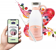 Aoucheni Aoucheni Smoothie-Maker Blender Smoothie Makers,350ml mit USB-Ladegerat, 20000r/min, 304 sus, leicht zu tragen, Anti-False-Touch  Aoucheni Smoothie Maker Blender Smoothie Makers, 350 мл с зарядным устройством USB, 20000 об/мин, 304 sus, легко нос