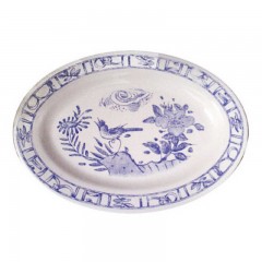 Gien Fayencerie Gien 'Oiseau Bleu monochrome' Platte oval 37 x 26 cm Gien &quot;Oiseau Bleu монохромный&quot; Блюдо овальное 37 x 26 см