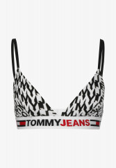 Tommy Hilfiger PRINT Triangle bra tj spell out black ПРИНТ Бюстгальтер с треугольными чашечками tj произнести черный