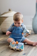 KINDSGUT Holz-Eisenbahn Spielzeugeisenbahnen Деревянные поезда Игрушечные поезда