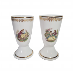 Бокалы винтажные Porcelaine De Luxe &quot;Влюбленная пара&quot;, фарфор, 2 шт., 14.5 см, Франция, 1960-70гг.