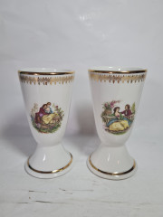 Бокалы винтажные Porcelaine De Luxe &quot;Влюбленная пара&quot;, фарфор, 2 шт., 14.5 см, Франция, 1960-70гг.