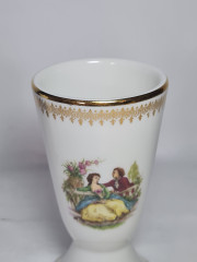 Бокалы винтажные Porcelaine De Luxe &quot;Влюбленная пара&quot;, фарфор, 2 шт., 14.5 см, Франция, 1960-70гг.